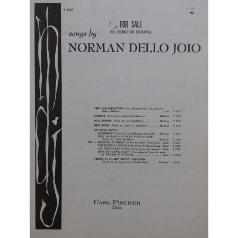 DELLO JOIO Norman Meeting at Night Chant Piano 1954