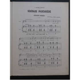 HOLMÈS Augusta Sérénade Printanière Chant Piano ca1884