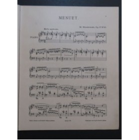 MOSZKOWSKI Moritz Menuet Piano 1907