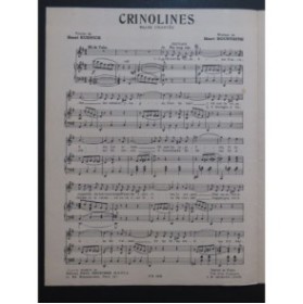 BOURTAYRE Henri Crinolines Chant Piano 1946