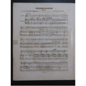 ADAM Adolphe Toujours Chanter Chant Piano ca1840