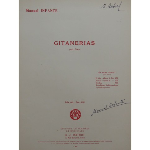 INFANTE Manuel Gitanerias Piano 1923