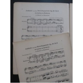 BEETHOVEN Andante Quartett op 18 No 3 Piano Harmonium 1893
