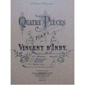 D'INDY Vincent Choral grave Piano ca1884