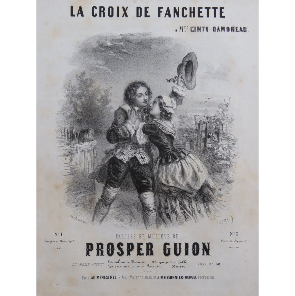 GUION Prosper La croix de Fanchette Chant Piano ca1840