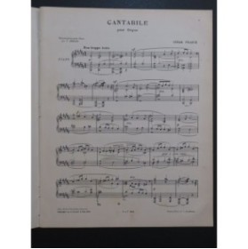 FRANCK César Cantabile Piano 1909