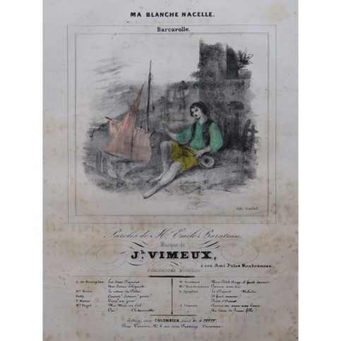 VIMEUX Joseph Ma Blanche Nacelle Chant Piano ca1840