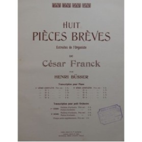 FRANCK César Pièce Brève No 1 Piano 1911