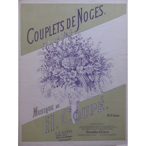 COUPÉ H. Couplets de mariage Chant Piano ca1895