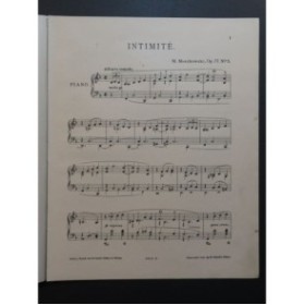 MOSZKOWSKI Moritz Intimité Piano 1907