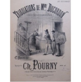 POURNY Charles Tribulations de Mme Ducordon Chant Piano ca1880