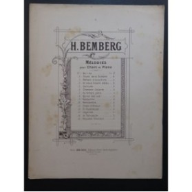 BEMBERG Herman En nous disant adieu Chant Piano ca1890
