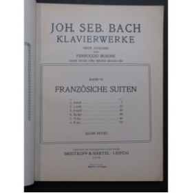 BACH J. S. BUSONI Klavierwerke Band VI Piano