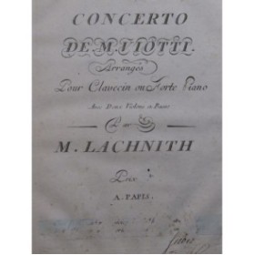 LACHNITH Concerto de M. Viotti Clavecin ou Piano ca1800