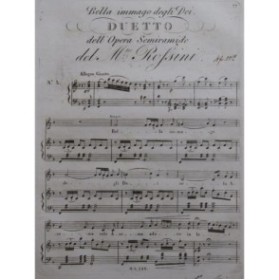 ROSSINI G. Semiramide No 5 Duetto Chant Piano ca1823