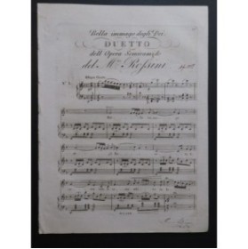 ROSSINI G. Semiramide No 5 Duetto Chant Piano ca1823
