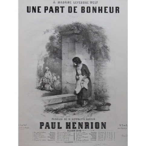 HENRION Paul Une part de bonheur Chant Piano 1848