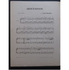 DESSAUX Louis Chants d'Espagne Piano XIXe siècle
