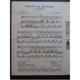 MORETTI Raoul Pour un Homme Chant Piano 1924