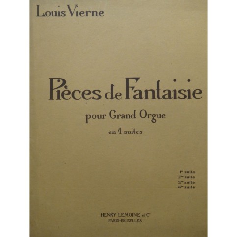 VIERNE Louis Pièces de Fantaisie 1ère Suite Orgue 1946