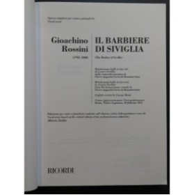 ROSSINI G. Il Barbiere di Siviglia Opéra Chant Piano 2002