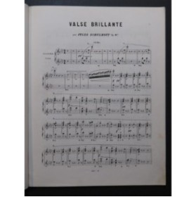 SCHULHOFF Jules Grande Valse Brillante Piano 4 mains ca1860