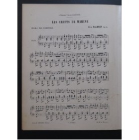 DE VALBREY G. Les Cadets de Marine Piano ca1885