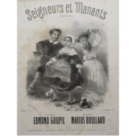 BOUILLARD Marius Seigneurs et Manants Chant Piano ca1850