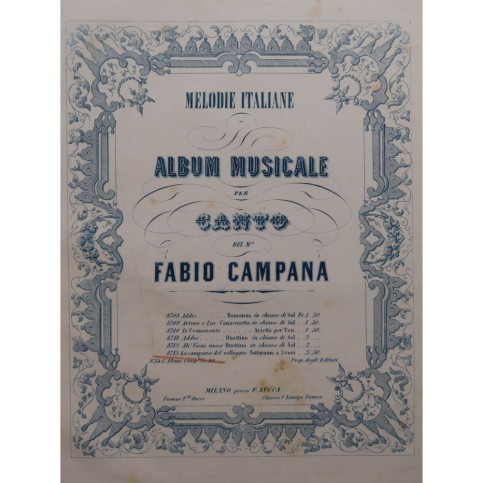 CAMPANA Fabio La Campana del Villaggio Chant Piano ca1860