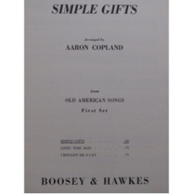 COPLAND Aaron Simple Gifts Chant Piano 1958