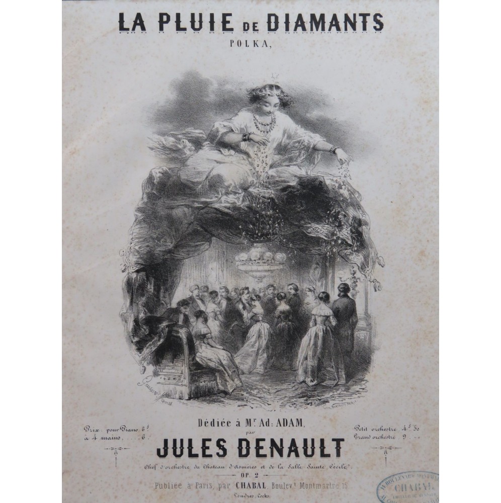 DENAULT Jules La Pluie de Diamants Piano ca1840