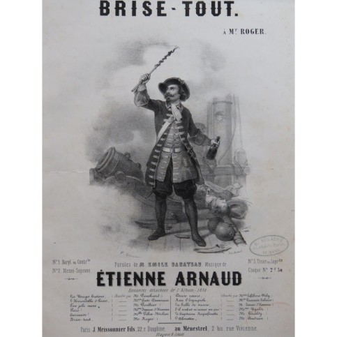 ARNAUD Étienne Brise-Tout Chant Piano 1850