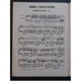 MENDELSSOHN Rondo Capriccioso Piano ca1860