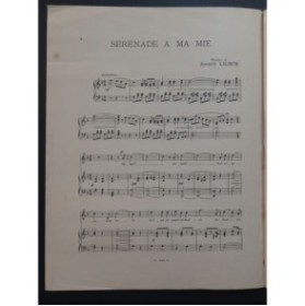 LIGNON Joseph Sérénade à ma Mie Dédicace Piano ca1903
