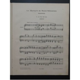 DEBUSSY Claude Le Martyre de Saint Sébastien La Cour des Lys Piano 1911