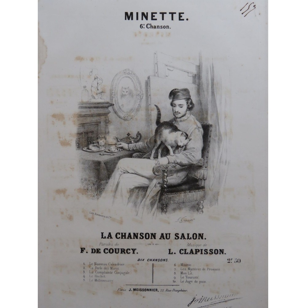 CLAPISSON Louis Minette Chant Piano ca1840