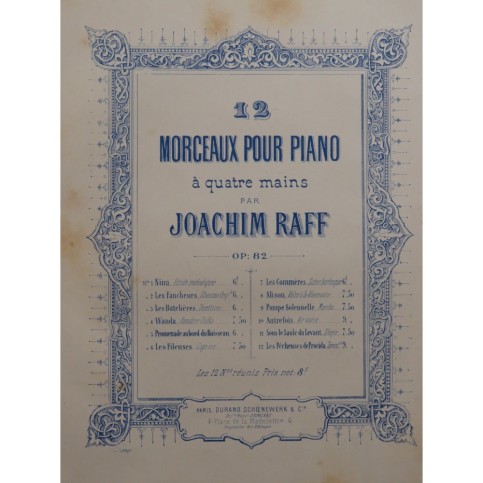 RAFF Joachim Les Pêcheuses de Procida pour Piano 4 mains ca1880