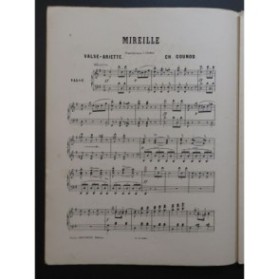 GOUNOD Charles Mireille Valse Ariette Piano ca1890