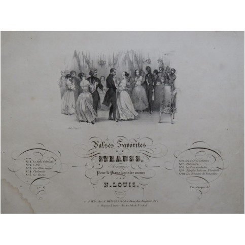 STRAUSS Johann Philomèle op 82 Piano 4 mains ca1840