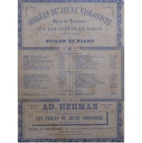 HERMAN Adolphe Fantaisie sur Mignon Ambroise Thomas Violon Piano ca1880