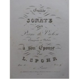 SPOHR Louis Grande Sonate Op 16 Violon Piano ca1820