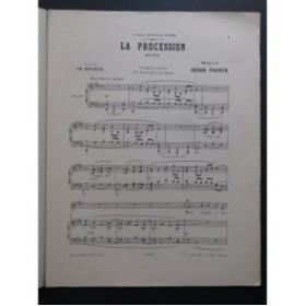 FRANCK César La Procession Chant Piano ca1892