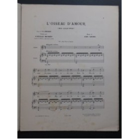 GRIEG Edvard L'Oiseau d'Amour Chant Piano 1897