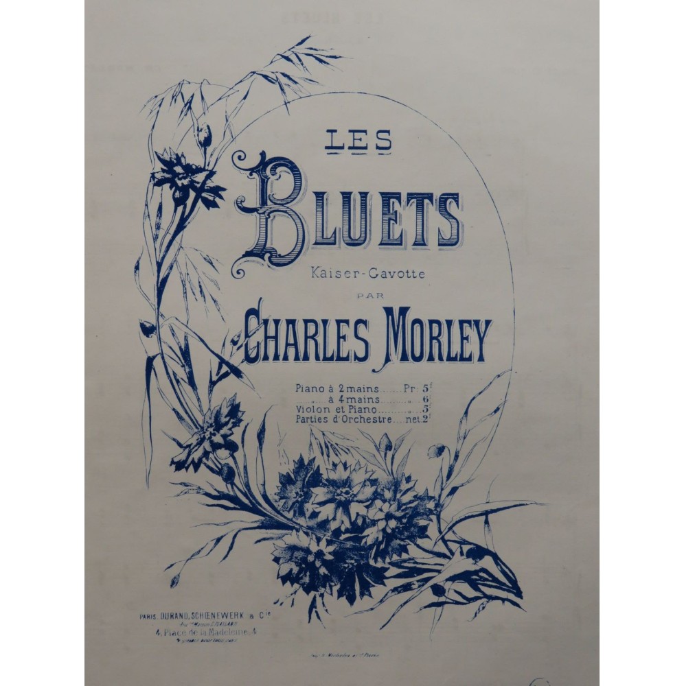 MORLEY Charles Les Bluets Violon Piano 1878
