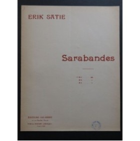 SATIE Erik Sarabandes No 1 Piano