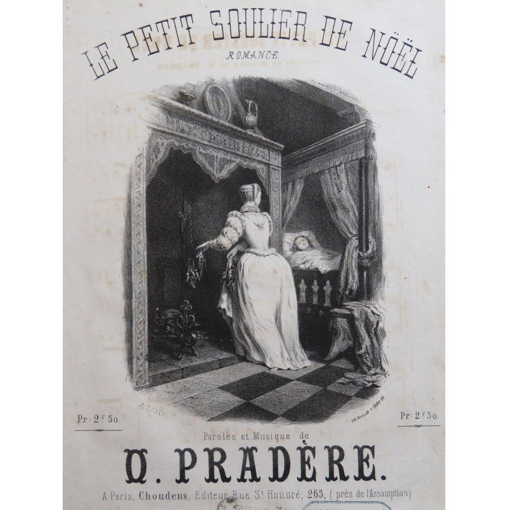 PRADÈRE O. Le Petit Soulier de Noël Chant Piano ca1860