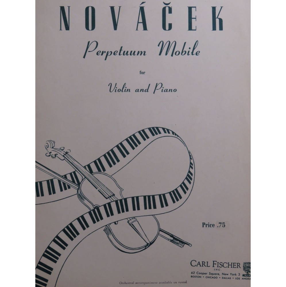 NOVACEK Ottokar Perpetuum Mobile Violon Piano
