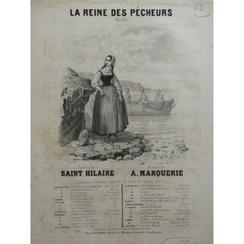 MARQUERIE A. La Reine des Pécheurs Chant Piano ca1840
