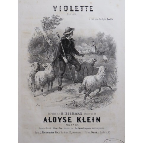 KLEIN Aloyse Violette Chant Piano ca1840