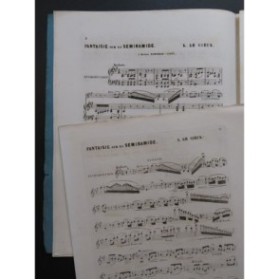 LE CIEUX Léon Fantaisie sur Semiramide Violon Piano ca1855